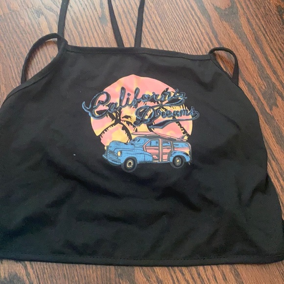 BLACK TANK TOP CROP TOP - Picture 1 of 2